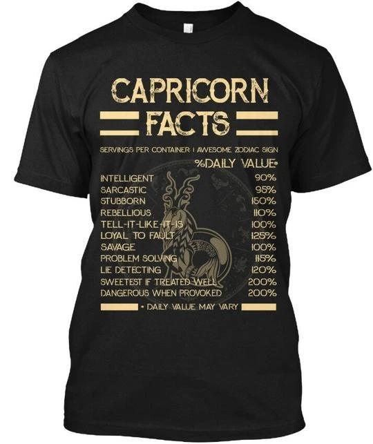 Capricorn Birthday Zodiac Facts Funny Servings Per T-shirt Made In USA S To 5XL 2XL