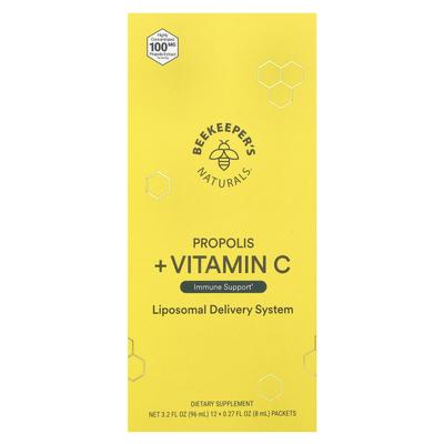 Propolis + Vitamin C, 12 Packs, 8 Ml (0.27 Fl Oz) Each