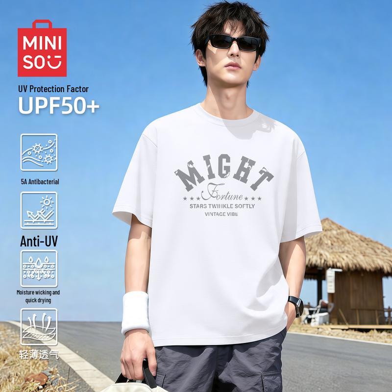 MINISO Men s Quick-Dry Cooling Breathable Short Sleeve T-shirt 4XL