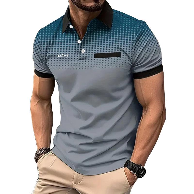 Neue Herrenkleidung, Sommer-Poloshirt mit Slim Fit und kurzärmeligem Revers, Herren-Poloshirt mit Business-Casual-Sport.