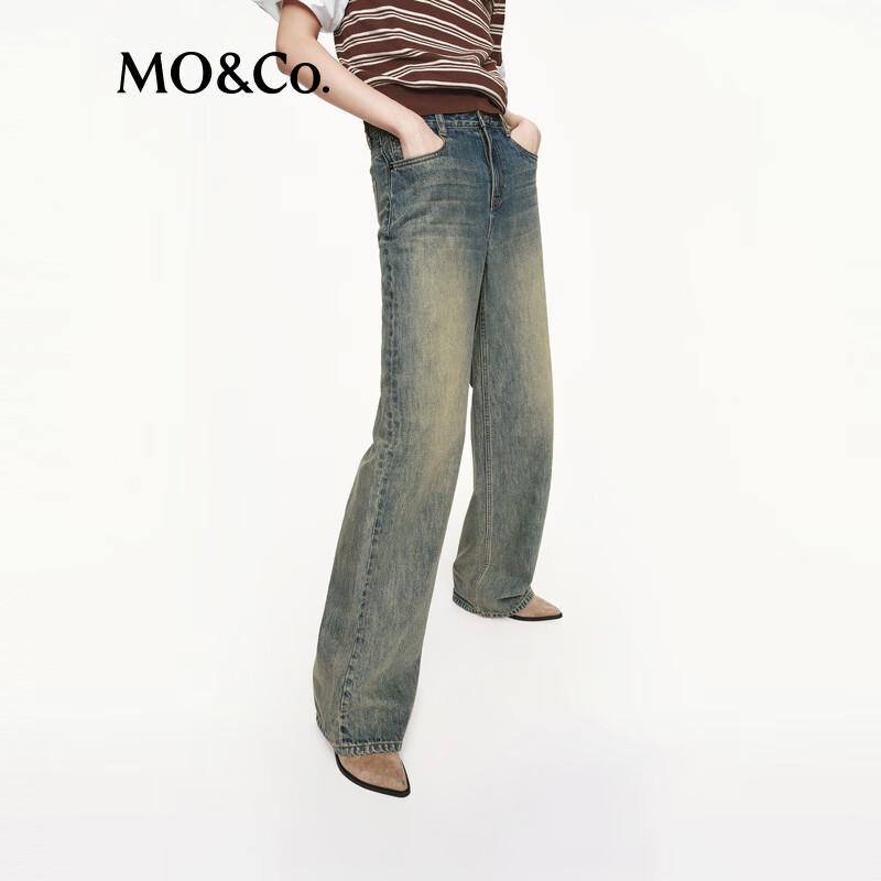 MO&Co. Distressed Denim Jeans - Blue