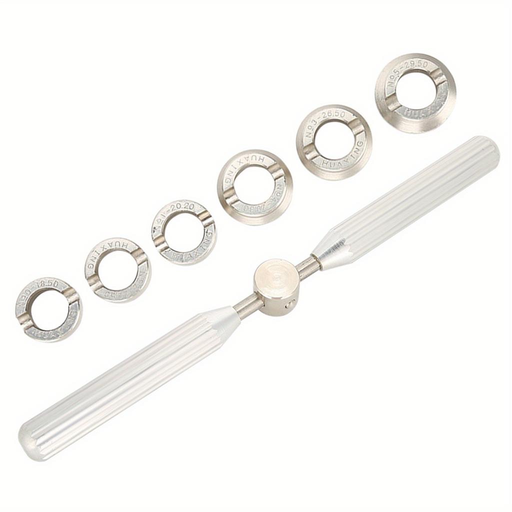 Watch Back Case Cover Opener Remover Set Watch Wrench with 6 Dies Part Watch Repairing Tools Kits Accessories for Watchmaker