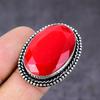Natural Italian Red Coral Gemstone Handmade 925 Sterling Silver Ring Size 7 M6b71