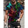 Men's 3D Printed Abstract Trendy Visual Illusion Short Sleeved T-shirt Fashionable Top Gradient Harajuku Streetwear T-shirt