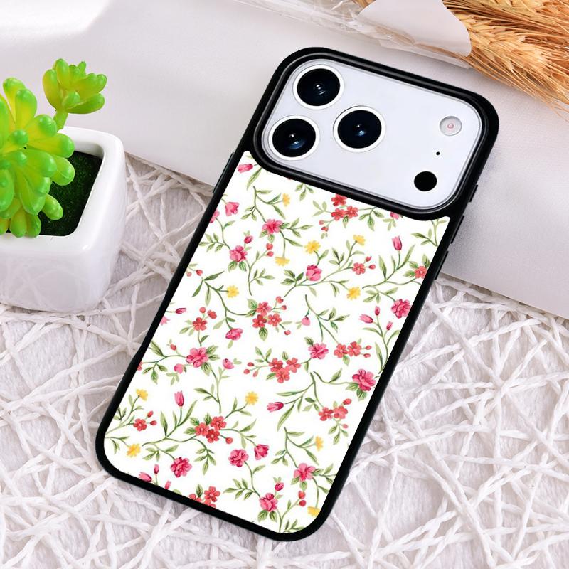 Vintage Leaves Flower Shockproof Phone Case for iPhone 17 Air 16e 15 11 12 14 13 Pro Max Cover Coque