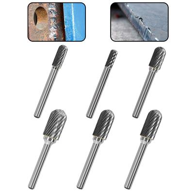 1 pièce Tige de 6 mm Fraise Rotative en Carbure de Tungstène Fraiseuse Alésoir Cylindrique Fraise d'Extrémité Type C Pour Travail du Bois Perçage Métal