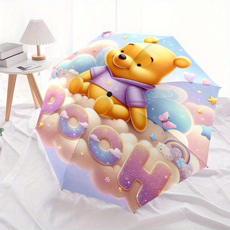 Winnie the Pooh Automatic folding umbrella, 8 ribs portable foldable design, best choice for business and going out, birthday, Halloween, Ch