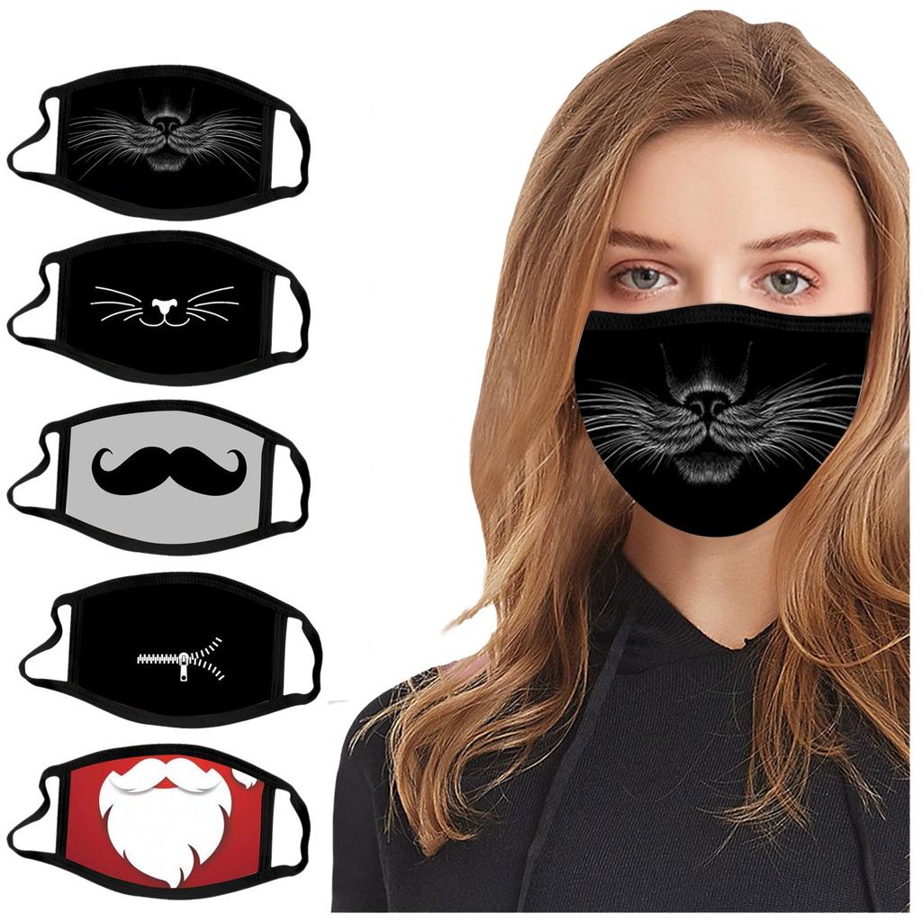 Adult Washable And Reusable Breathable Beard Pattern Windproof And Haze Mask