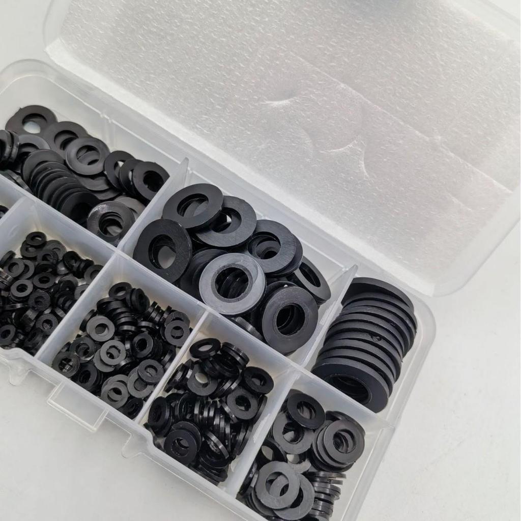 Mei Qingxiao Cross-Border Black & White Nylon Washers Set - 500 Pieces