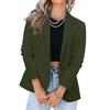 Fashion Women Solid Color Casual Suit Temperament Button Long-sleeved Jacket