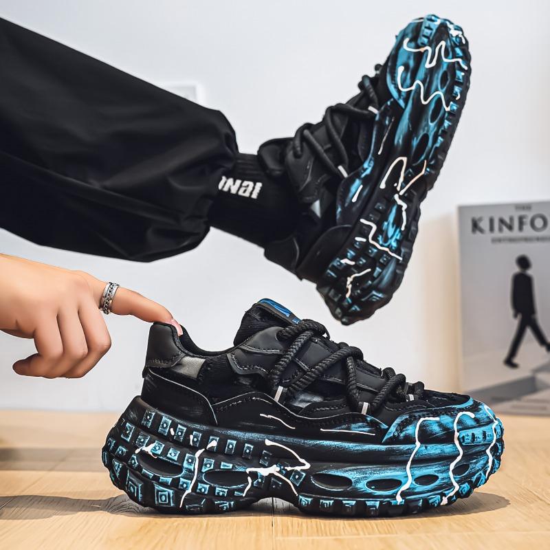 Four Season New Trend Fashionable Casual Style Sports Breathable Thick Sole High Rise Low Top Men's Shoes