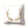Nordic Ins Golden Christmas Elk Polyester Pillow Cover