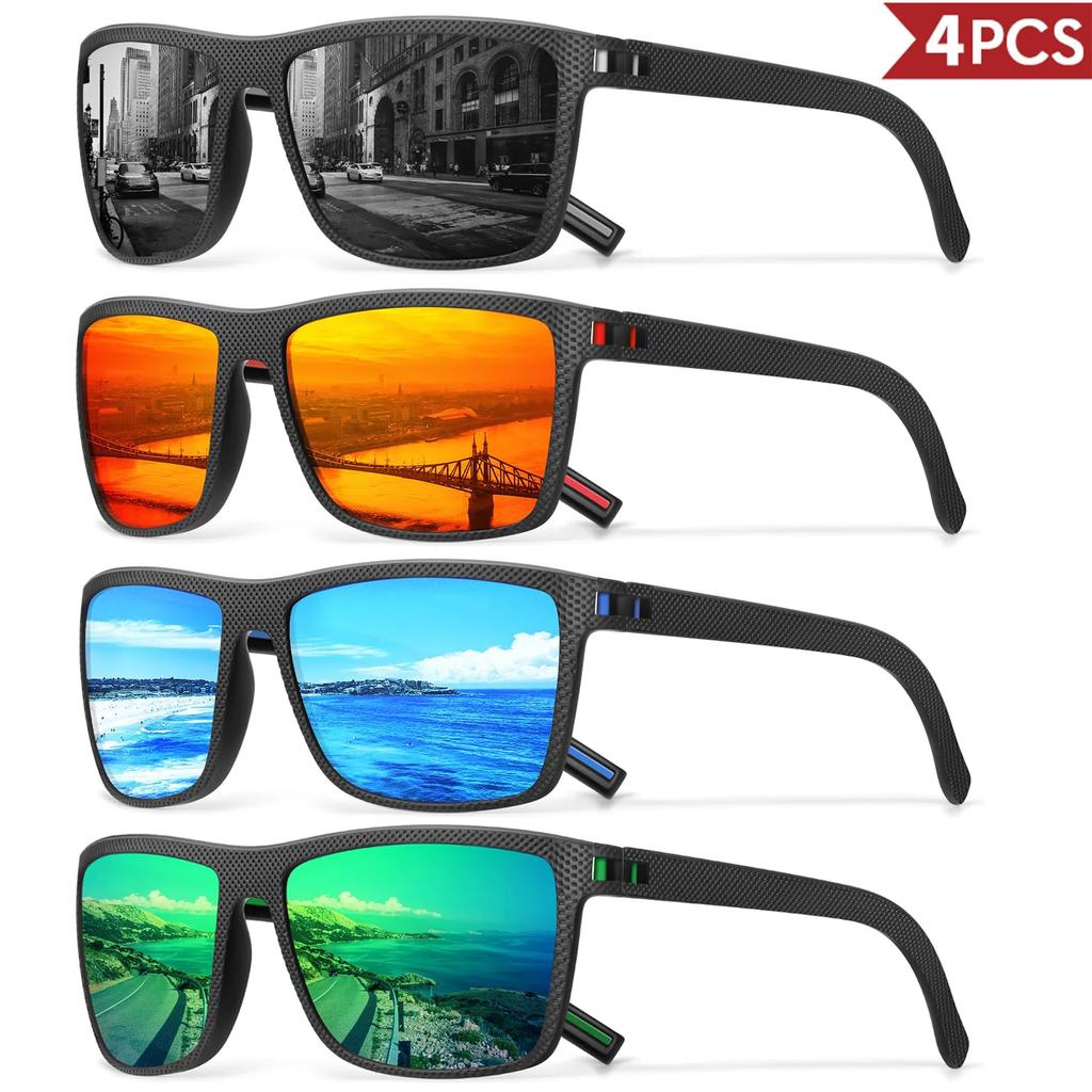 3/4 Pack Sunglasses Men Sun Glasses For Women Men Trendy Retro Mirror Lens For Driving Fishing Uv400 Protection