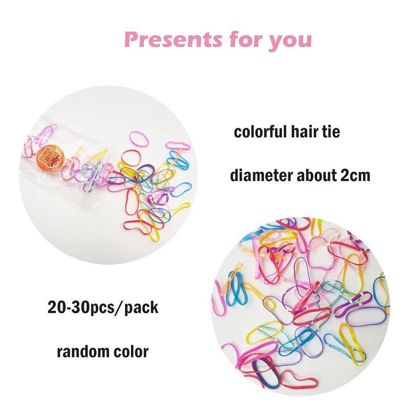 6pcs kids ponytail Hair Extensions Rainbow Color Hairpieces with  for KIds Girls-Great for Gifts, Holidays