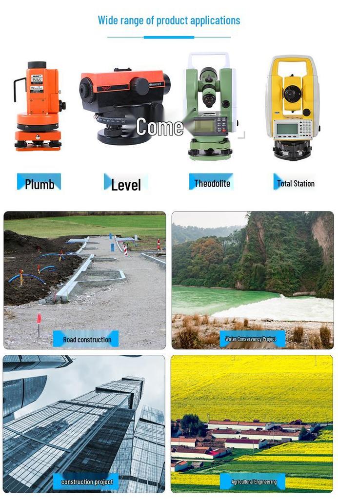 Aluminum Alloy Level Theodolite with Wooden Tripod - Drop-resistant for Engineering Surveying