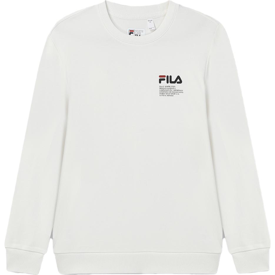Fila 2023 Autumn New Simple Long Sleeve Round Neck Knit Sweatshirt Men Sweatshirt Cloud-Mushroom-White F11M338201FWT
