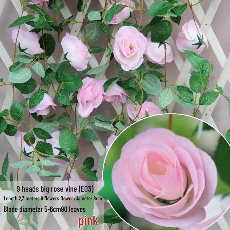Artificial Rose Vine Hanging Decor for Walls and Ceilings