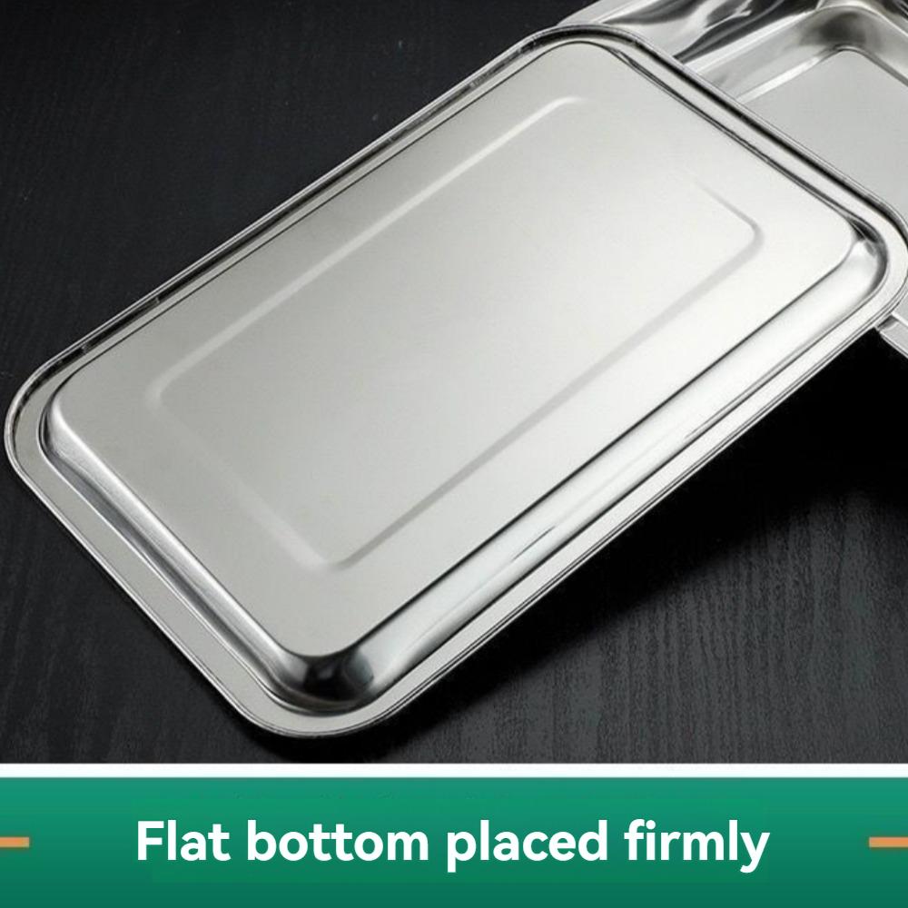 1pc Large square stainless steel plate, rectangular steaming rice plate, barbecue plate, commercial and household iron plate, di