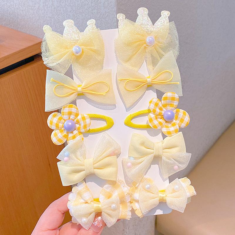 10 Pcs/Set New Baby Girl Cute Colors Flower Hair Bands Ponytail Holder Chilren Soft Scrunchies Rubber Kids Hair Accessories