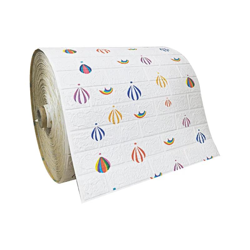 3/5/10m 3D Self-Adhesive Wallpaper Continuous Waterproof Brick Wall Stickers Living Room Bedroom Children's Room Home Decoration