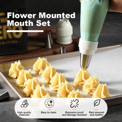 26pcs Pastry Bag Cake Decorating Tools Kit Stainless Steel Cake Nozzle Silicone Piping Bag For Bakery Confectionery Equipment