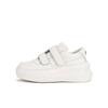 Cowhide Version~ 6.5cm Thick-soled Smiley Face Velcro Heightening Casual Sports Board Shoes Women's White Shoes