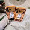 Cute Cartoon Rabbit Orange Border iPhone 14/13/17/16/15 Pro Max Anti-fall Phone Case