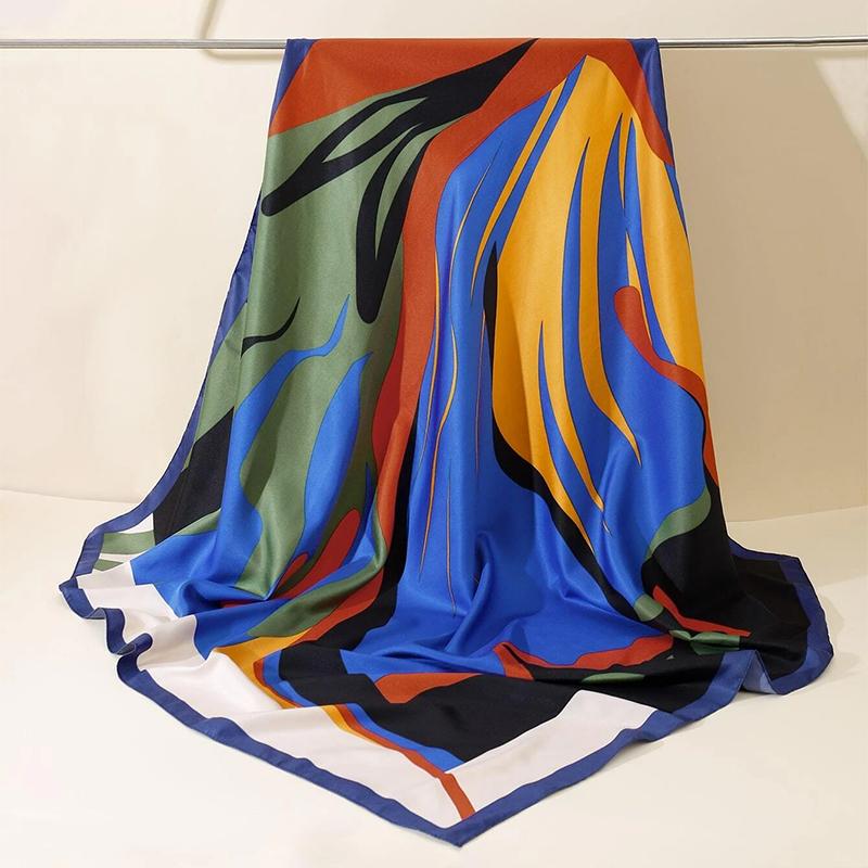 Designer Women'S Luxurysilk Scarf, Large Handkerchief, Headscarf, Shawl, Square Scarf, 90X90Cm