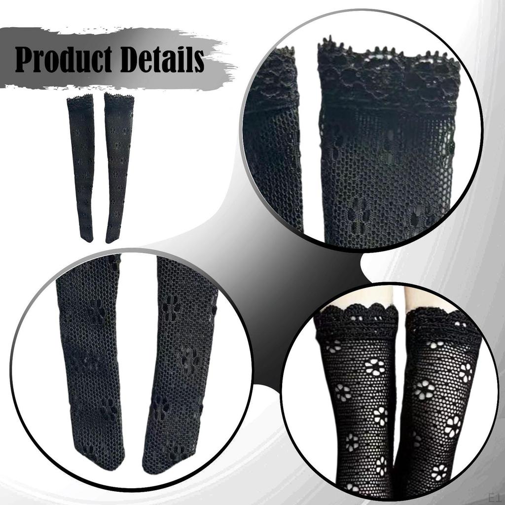 1:6 Female Action Figure Stockings Fit 12'' Decor Costume Miniature Mesh Mini Long Socks