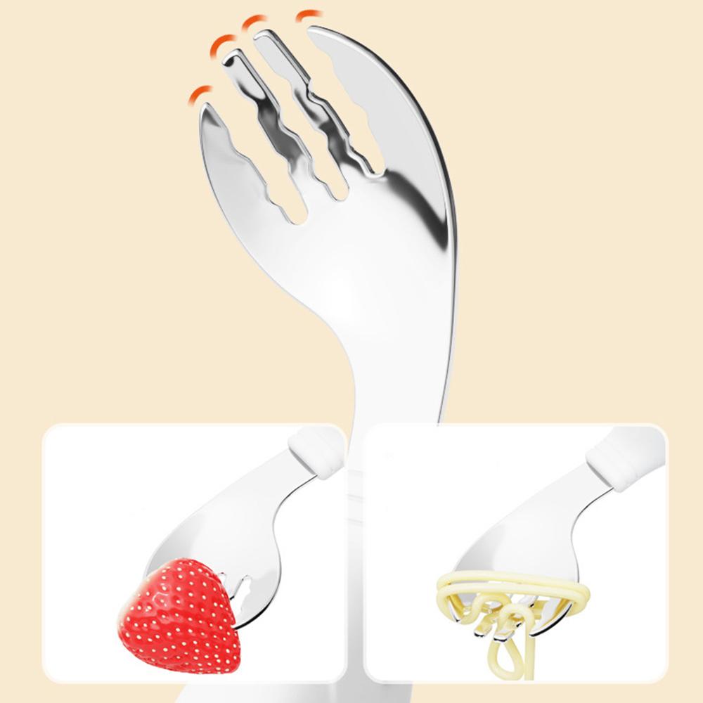 Stainless Steel Toddler Fork and Spoon, Feeding-Dishwasher Safe(Green, Orange)
