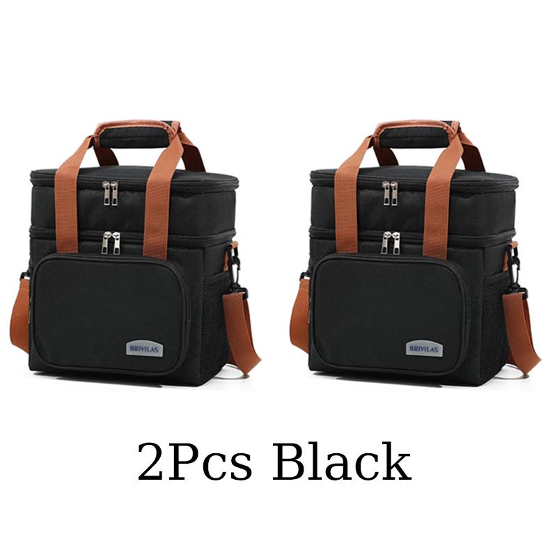 Large Capacity Picnic Bag Thermal insulation Double-Layer Storage Shoulder Bag With Handle Waterproof Oxford Lunch Bag Ice Pack
