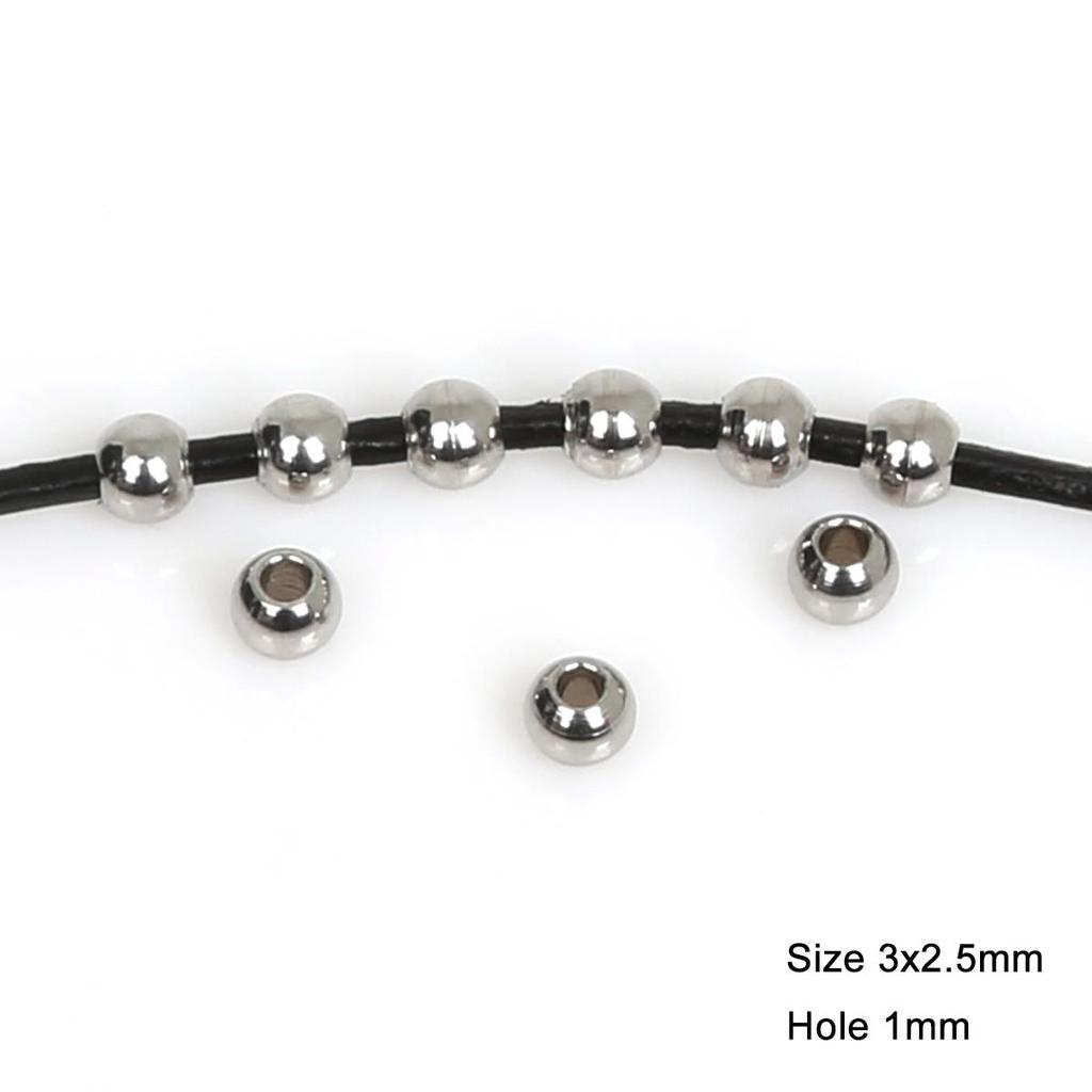 5-50 Stück Edelstahl Flache Runde Abstandshalterperlen für DIY Schmuckherstellung Zubehör