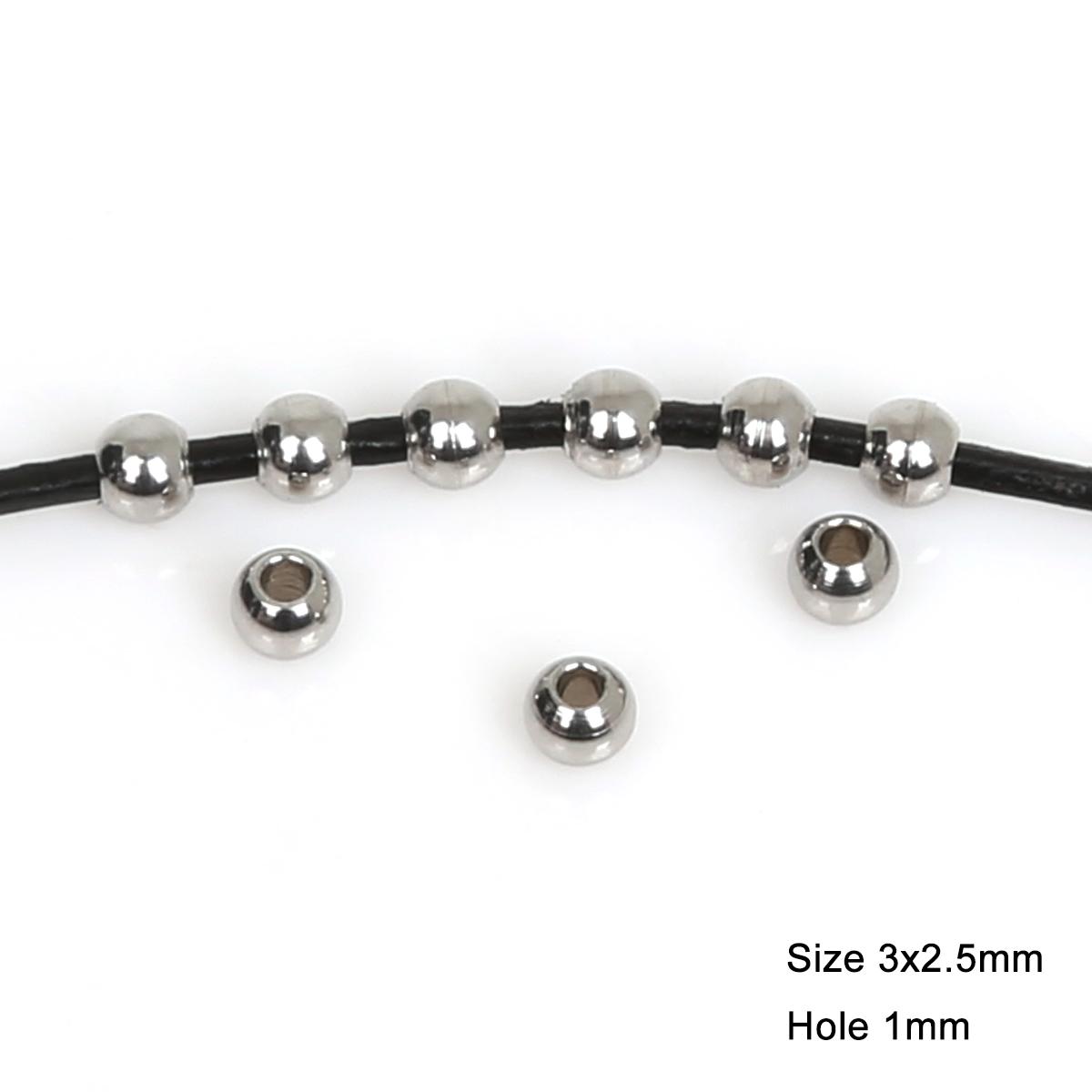 

5-50 шт. Плоские круглые бусины-разделители из нержавеющей стали для фурнитуры для изготовления ювелирных изделий своими руками 3x2.5mm 50pcs