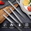 30/1Pair Chinese Chopsticks Stainless Steel Non-slip Sushi Chopstick Korean Japanese Food Metal Stick Reusable Kitchen Tableware