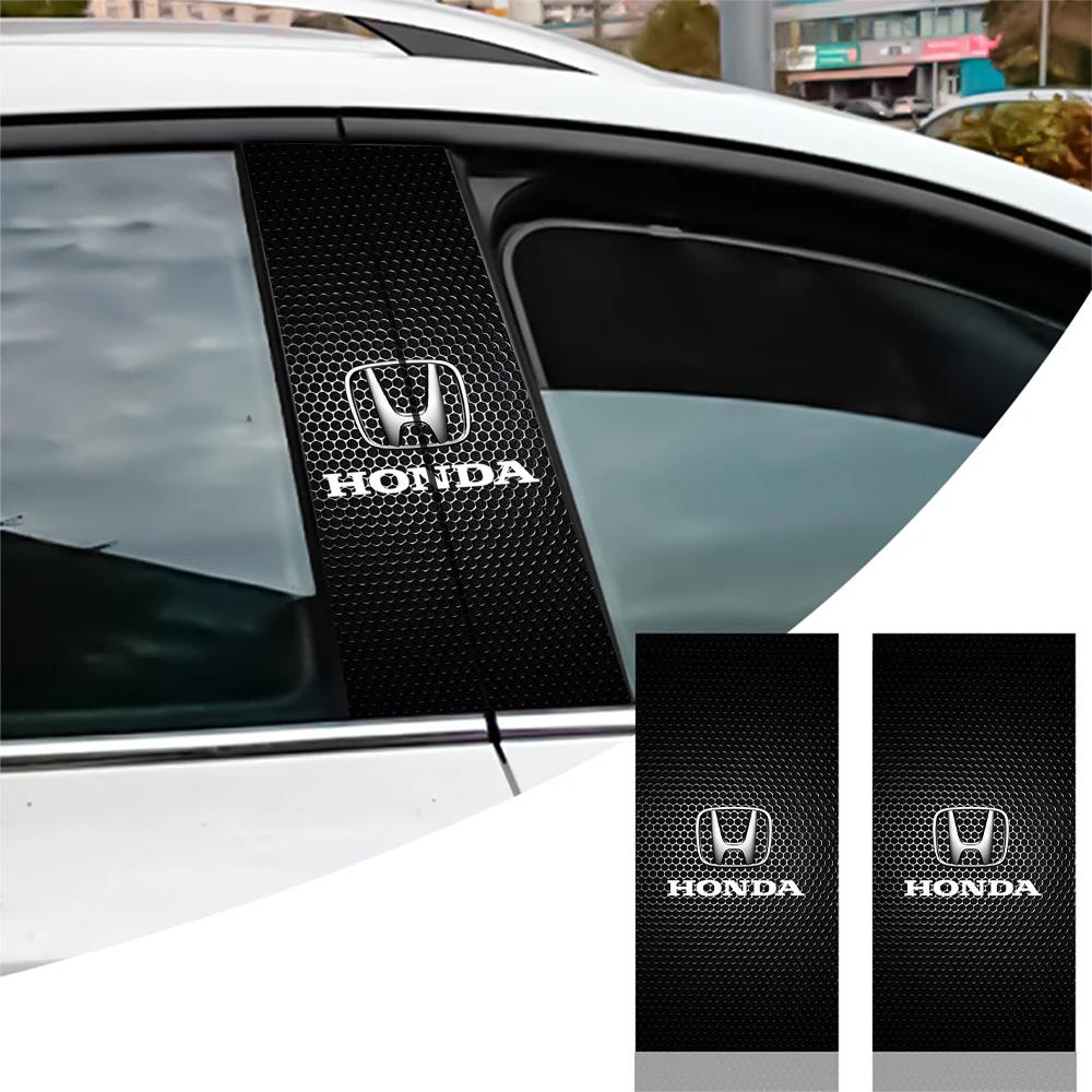 Car B Pillar Stickers 2PCS Anti-Scratch Scratch Cover Window Trim Decal for Honda Civic Type R Accord CR-V Fit HRV Auto Parts ajt256