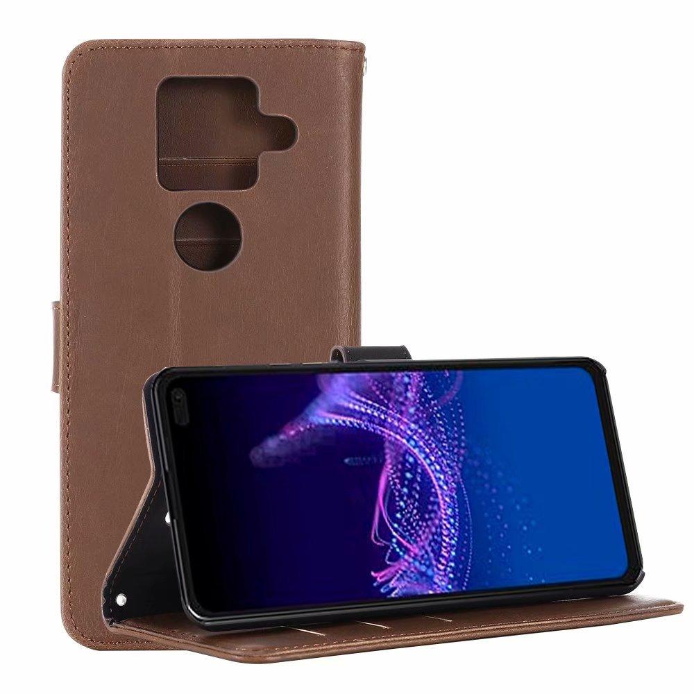 Sharp SENSE4 plus mobile phone leather case Zero 5G solid color retro Crazy Horse pattern card wallet case