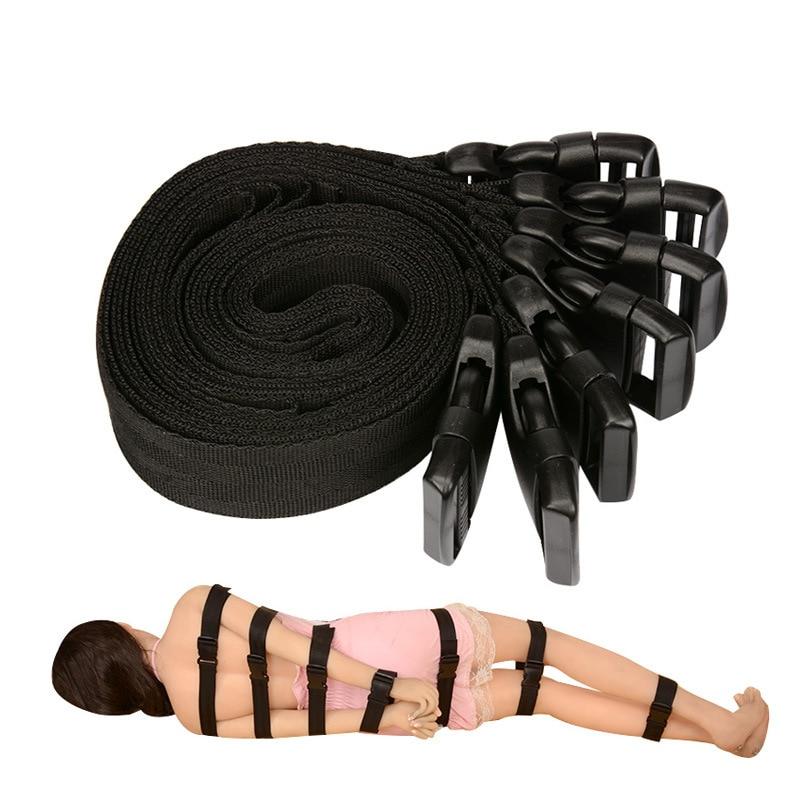 7pcs/set SM Sex Toys Body Tied Sex Belt Replace A Bondage Tortured Handcuffs Anklet Sex Toys