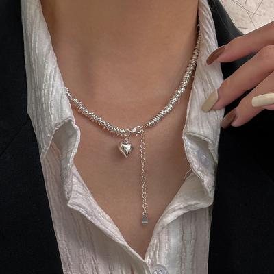 Design de moda Colar de amor de círculo fotossensível Colar de colar de prata de luxo de alta qualidade e luz