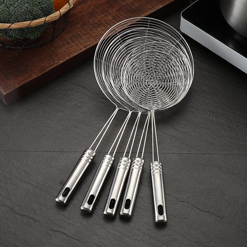 Stainless Steel Fine Mesh Skimmer Colander & Noodle Strainer Spoon