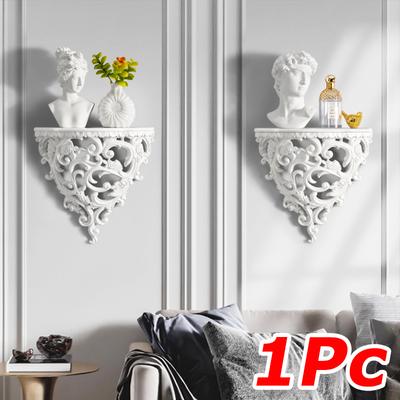 1PC Shelf Decor European 3D Storage Shelf Fashion Floral Craftsmanship Wall-Mounted Wall Art Resin Home Living Room