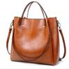 European American Fashion Large Oiled Leather Shoulder and Crossbody Handbag for Spring 2026