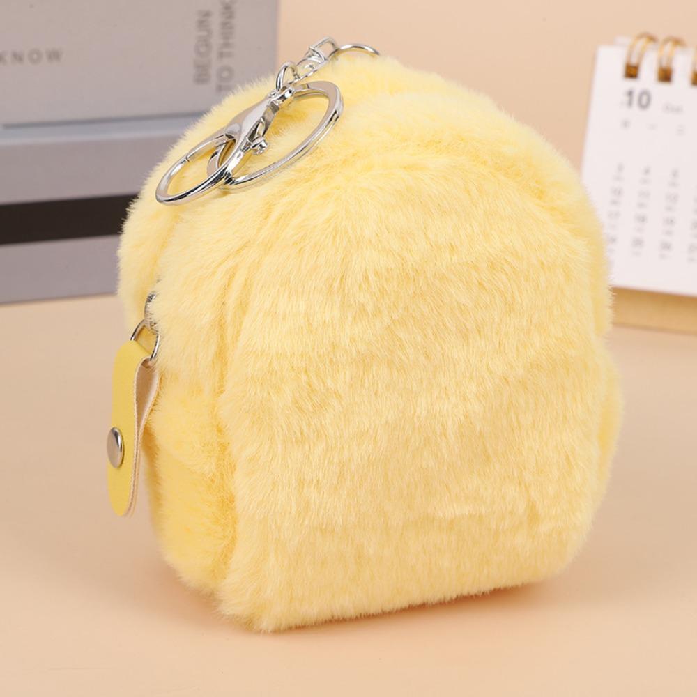 Plush Cute Zipper Wallet Keyring Zipper Mini Plush Coin Bag Mini Plush Schoolbag Coin Purse  Girls