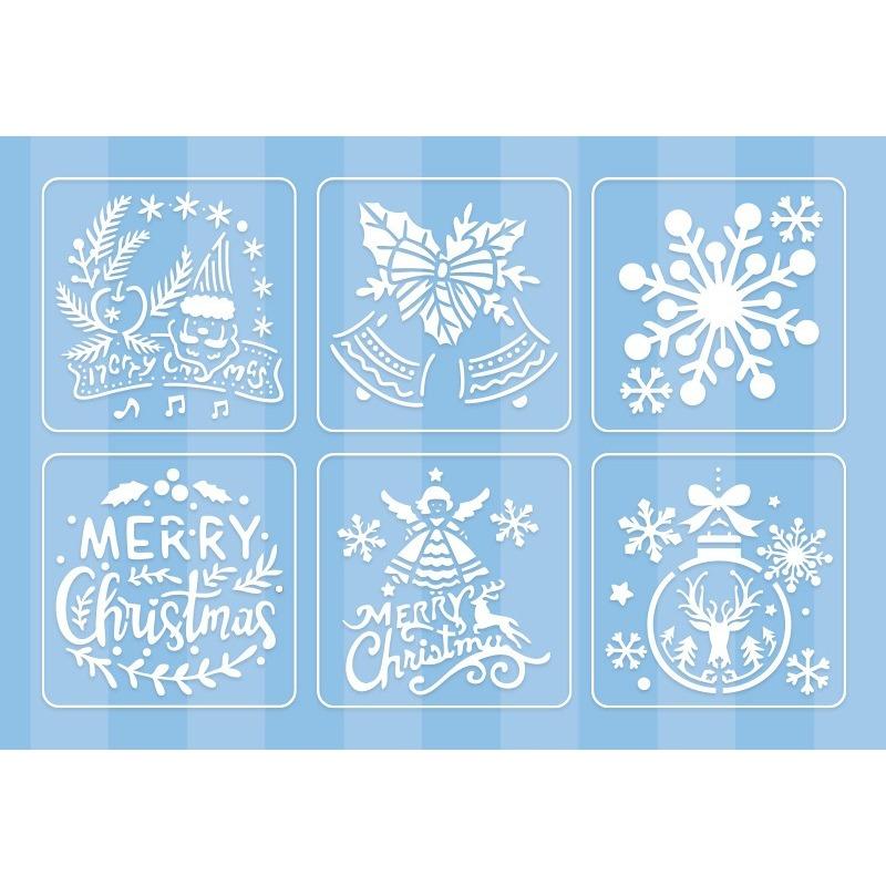 6pcs/set Floral Butterfly Stencil Templates for Scrapbook Wall Small Creative Design DIY Decor Stencils for Painting and Decor