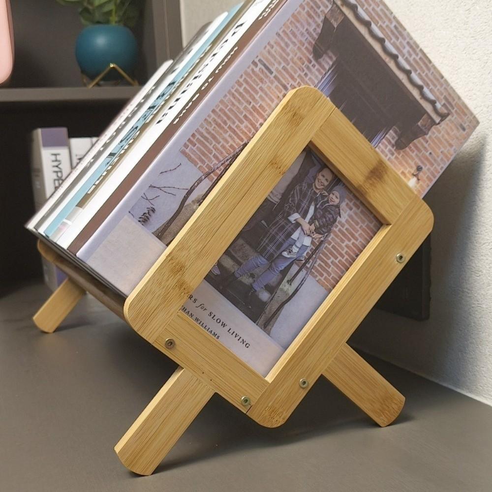 New Retro Wooden Desktop Bookshelf Stable Space-saving Tilting Book Shelf Multi-Purpose Desk Bookshelf Office