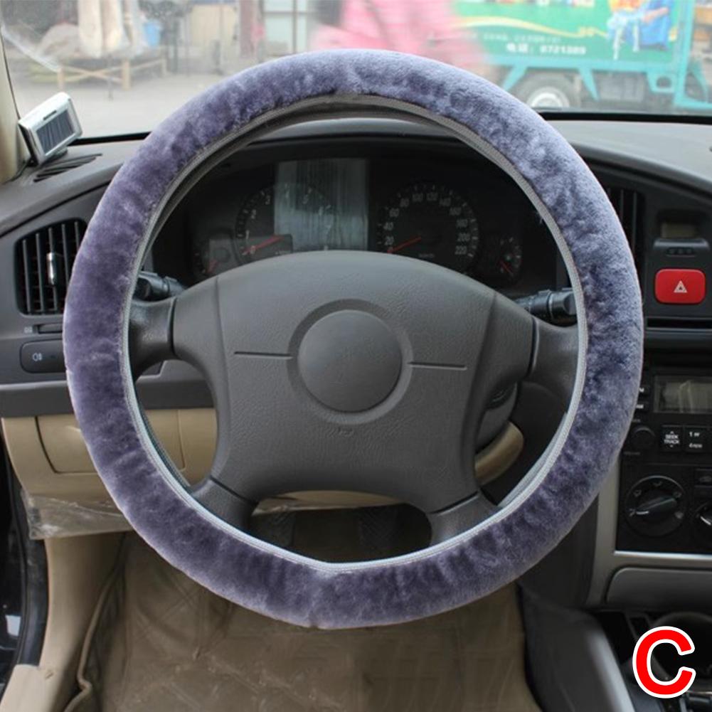 38cm Car Steering Wheel Cover Soft Short Fur Warm Plush Winter Steering Wheel Protector Cover Car Accessories фиолетовый