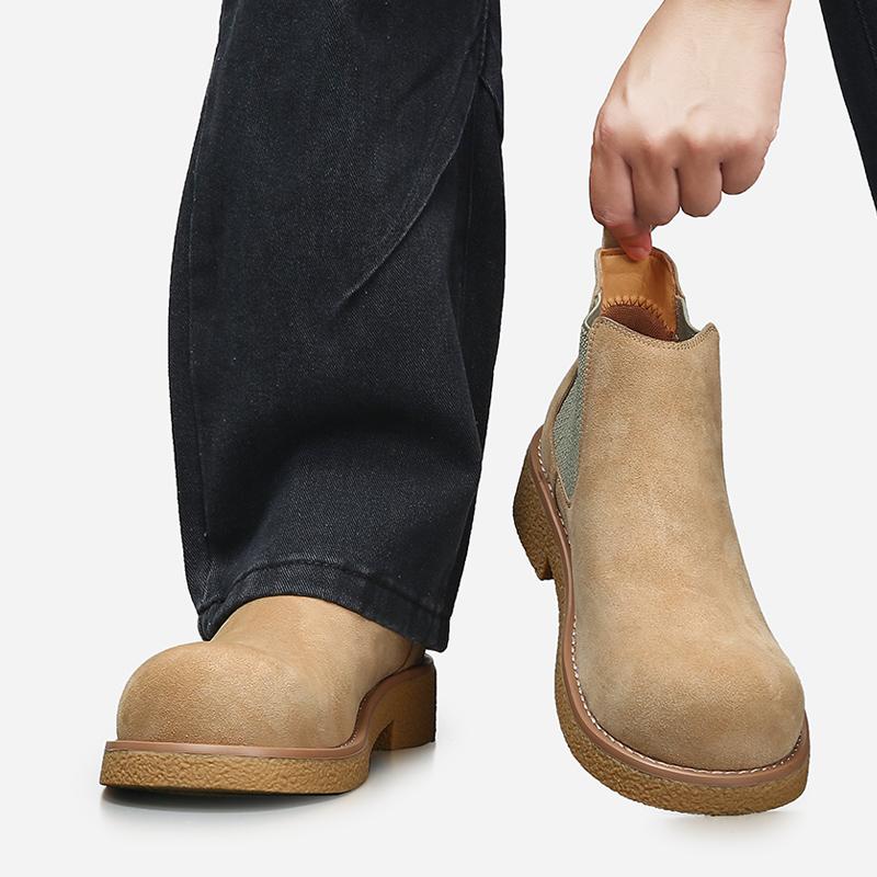 Fashion Men's thick soled boots Minimalist gentleman retro style Office and Party High quality business shoes Hot selling suit New