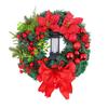 Christmas Wreath Front Door Xmas Garland with Bow Ribbon Berry Flower Decor Indoor Outdoor Winter Decoration