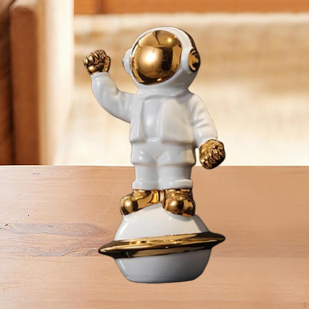 Ceramic Astronaut Figurine Modern Home Decor Accent