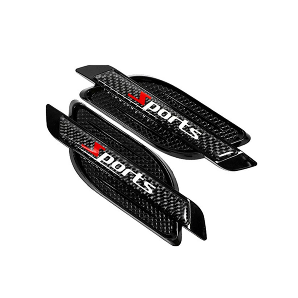 

PAIR Car Front Fender Side Air Vent Cover Trim Stickers Shark Gills Sports Style