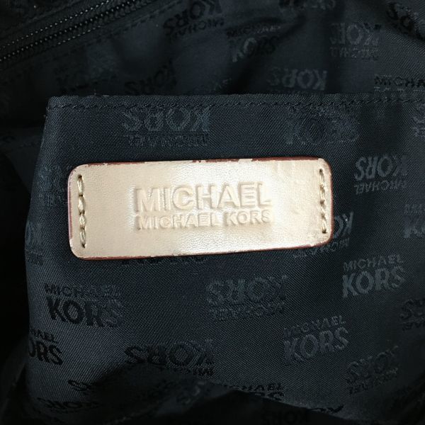 MICHAEL KORS Shoulder Handbag Black Logo Pattern(USED)